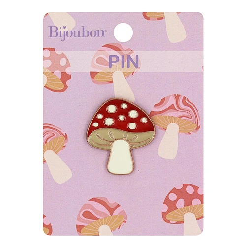 Mushroom Enameled Pin